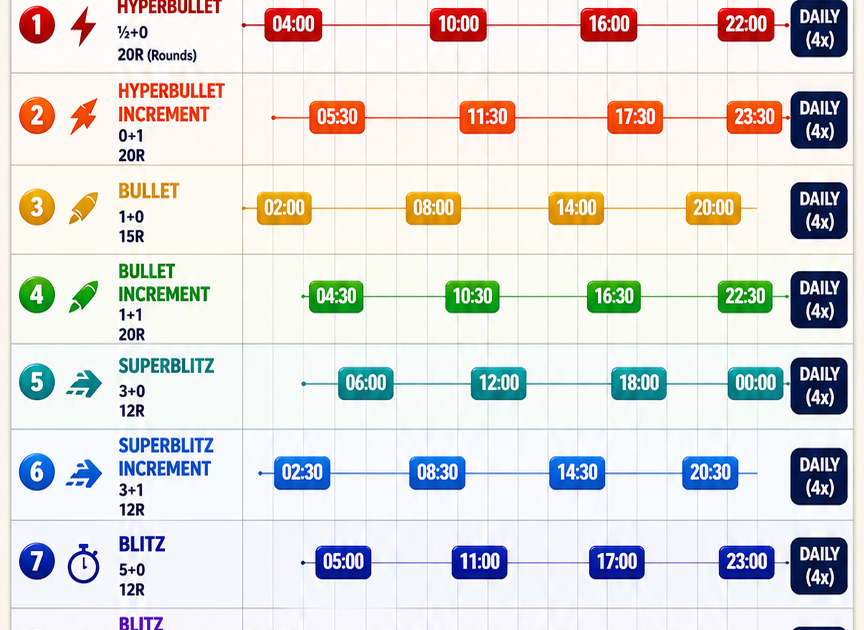 Jadwal Turnamen Catur Online Resmi Sistem Swiss di Lichess